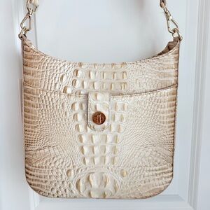 Brahmin Leia Crossbody Bag Contour Melbourne Leather Creamy Nude Neutral
